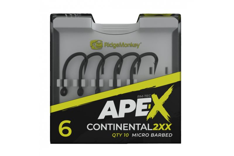 RidgeMonkey Ape-X Continental 2XX Barbed Hooks